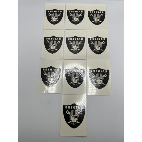 NFL Oakland Las Vegas Raiders Temporary Tattoo Pack Of 10 Face Tattoos Football - Picture 2 of 11